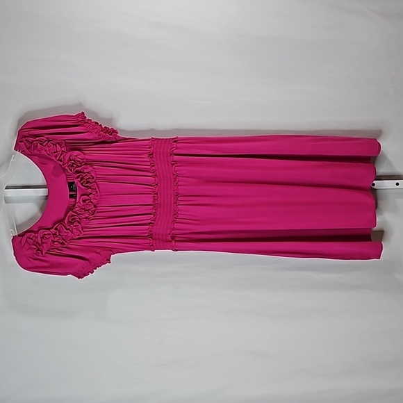 new directions Dresses & Skirts - New Direction Fuschia Ruffle Trim Dress Size 14